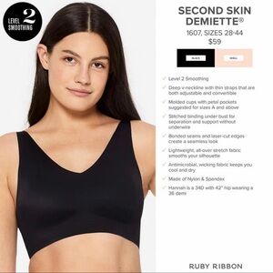 Ruby Ribbon | Second Skin Demiette, in Black #1607 NWT